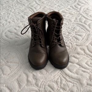 TORRID Brown Lace-Up Ankle Boots